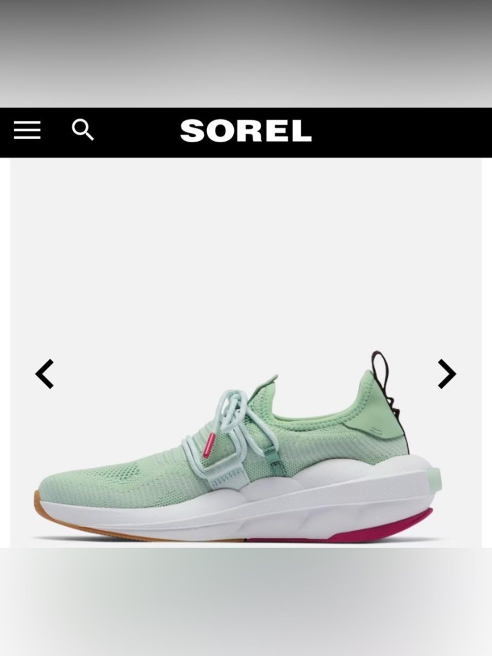 Sorel Mint Knit Lace-Up Women’s Sneakers with Gum and Pink Accents - Picture 3 of 14